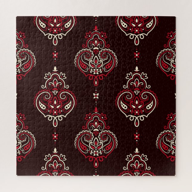 Paisley Bandanna: Boho Vintage Print. Jigsaw Puzzle (Vertical)