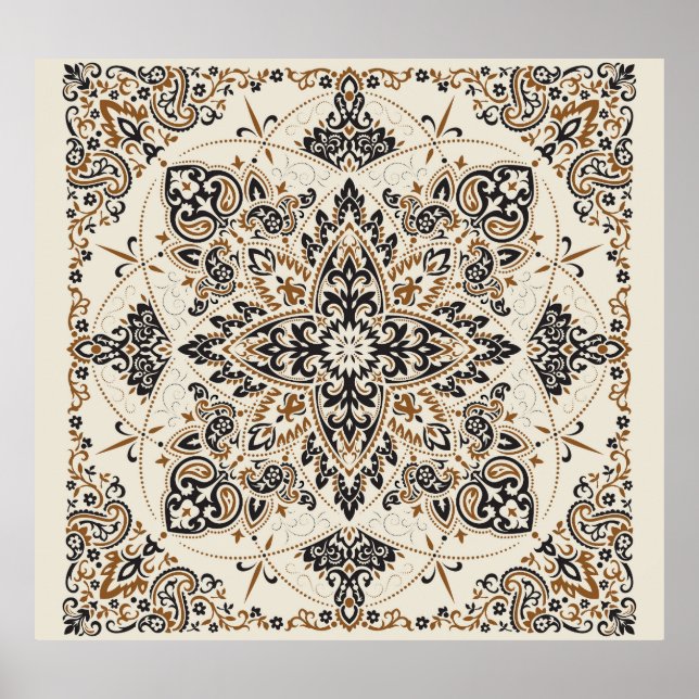 Paisley Bandanna Print Silk Design (Front)