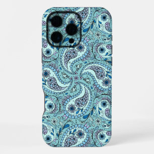 Paisley birds in baby blue iPhone 16 pro max case