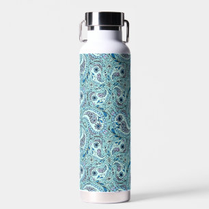 Paisley birds in baby blue water bottle