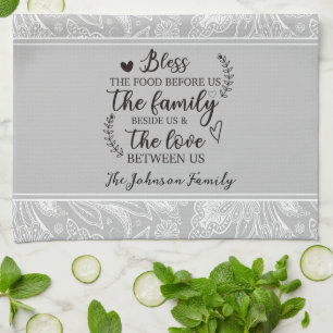 Paisley Blessings personalised family Tea Towel