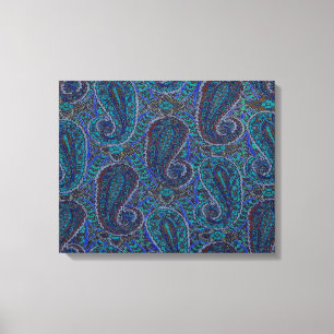 Paisley Blue Indian Boho Classic Vintage Canvas Print