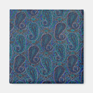 Paisley Blue Indian Boho Classic Vintage Magnet