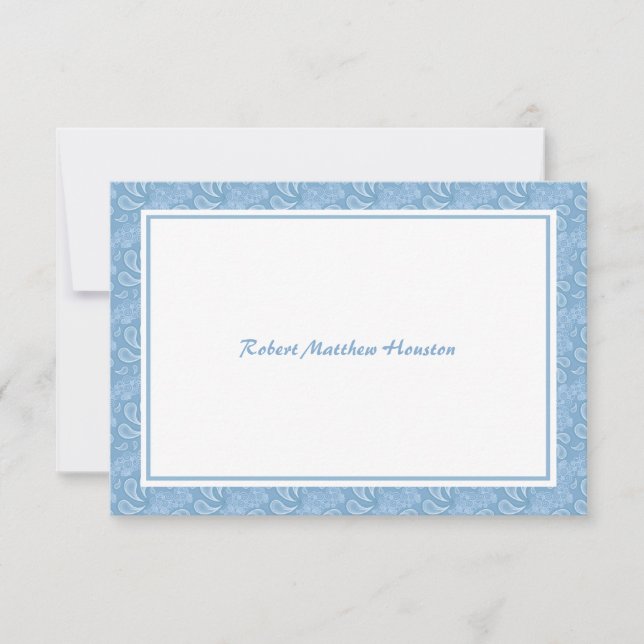 Paisley Blue Thank You Card (Front)