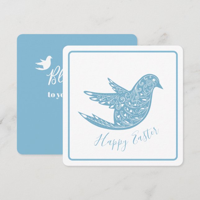 Paisley Bluebird Easter greeting card (Front/Back)