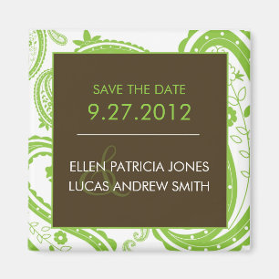 Paisley Border - Save The Date Magnet