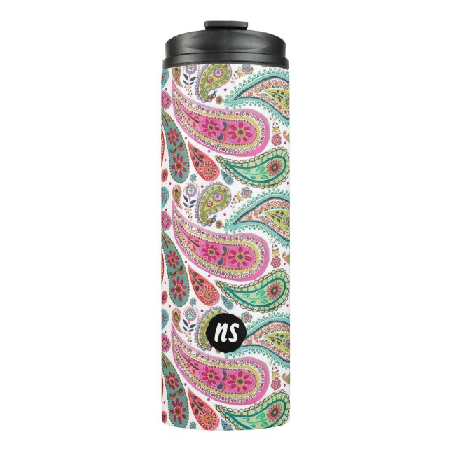 Paisley Bright Monogram | Thermal Tumbler (Front)