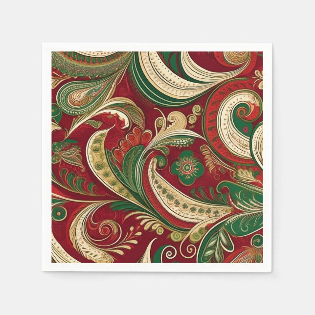 Paisley Burgundy Napkin (Front)