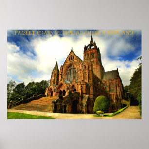 paisley coats memorial church scotland poster