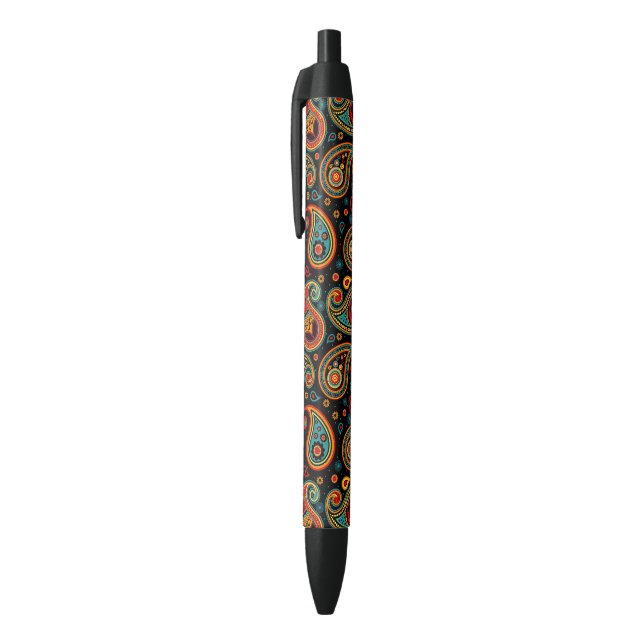 Paisley  colourful elegant black ink pen (Top (Vertical))