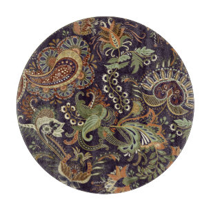 Paisley Colourful Textile: Ethnic Vintage Design Cutting Board