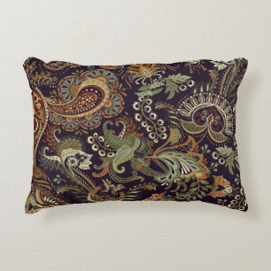 Paisley Colourful Textile: Ethnic Vintage Design Decorative Cushion