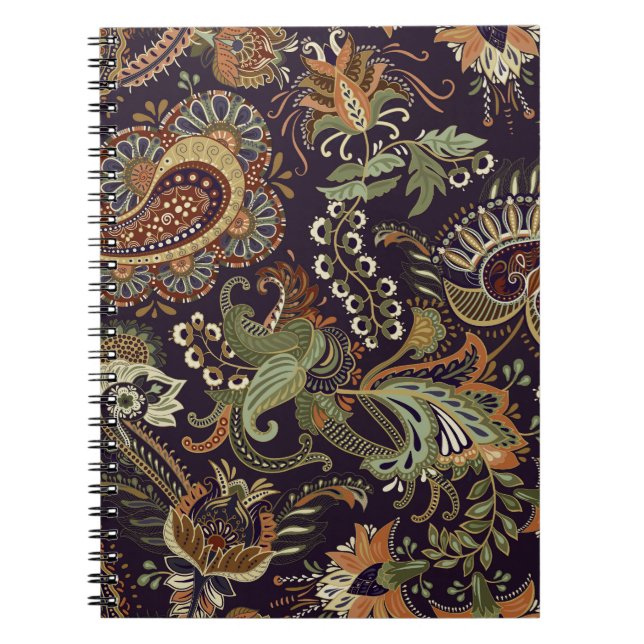 Paisley Colourful Textile: Ethnic Vintage Design Notebook (Front)