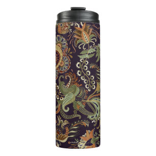 Paisley Colourful Textile: Ethnic Vintage Design Thermal Tumbler