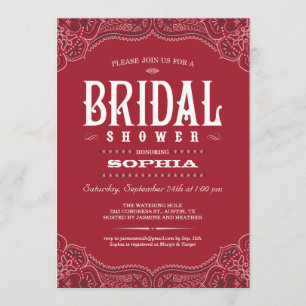 Paisley Cowgirl Bridal Shower Invitations