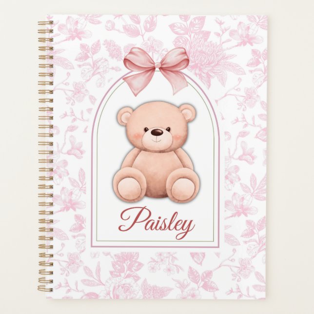 Paisley | Custom Pink Teddy Bear Nursery Design  Planner (Front)