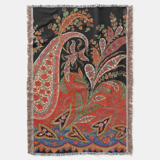 Paisley Design #5 at SusieJayne Throw Blanket (Front Vertical)