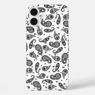 Paisley Design Customise colour background & Text iPhone 16 Plus Case