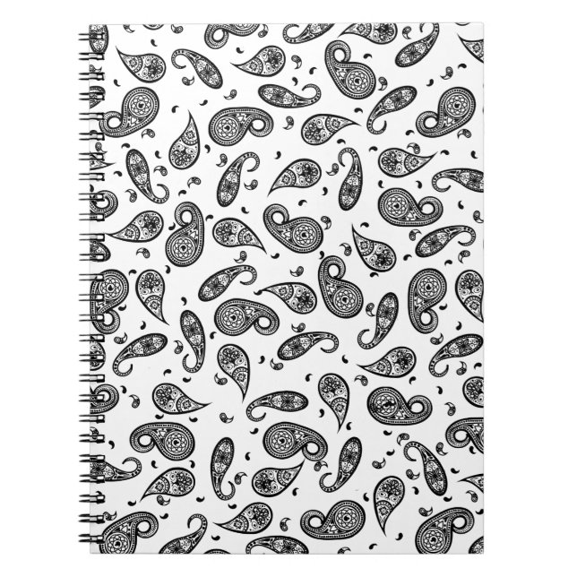 Paisley Design Customise colour background & Text Notebook (Front)