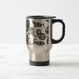 Paisley Design Customise colour background & Text Travel Mug