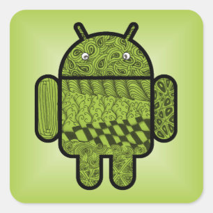Paisley Doodle Character for Android™ Square Sticker