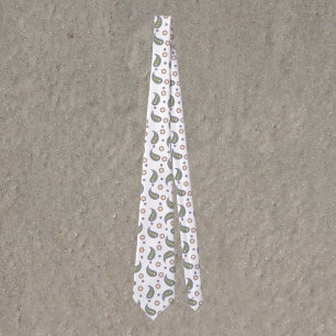 Paisley Dots Flowers Green Pink Purple Pattern Tie