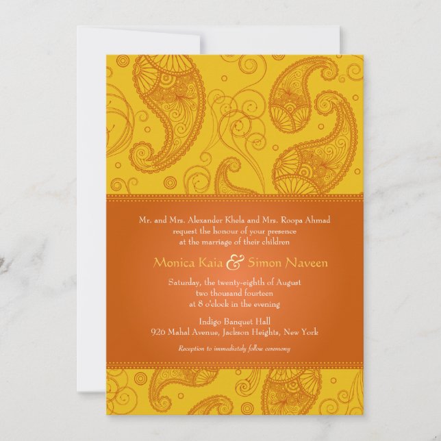 Paisley Dreams Wedding Invitation (Front)