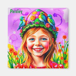 PAISLEY ~ EASTER BONNET ~ Happy Girl ~ Magnet