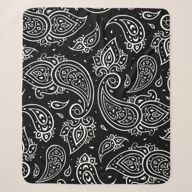 Paisley elegance: seamless ethnic pattern. sherpa blanket (Front)