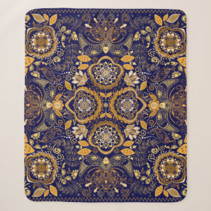 Paisley Elegance: Textile Design Pattern Sherpa Blanket