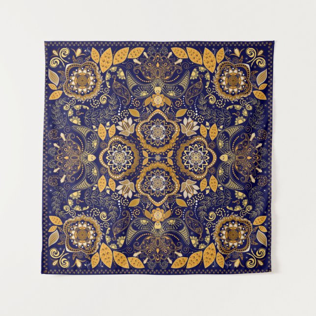 Paisley Elegance: Textile Design Pattern Tapestry (Front)