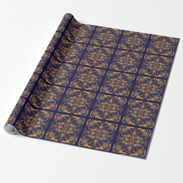 Paisley Elegance: Textile Design Pattern Wrapping Paper (Unrolled)