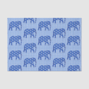 Paisley elephant, Cobalt Blue and White Tissue Paper