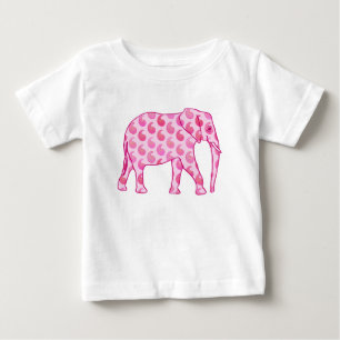 Paisley elephant - ice pink and fuchsia baby T-Shirt