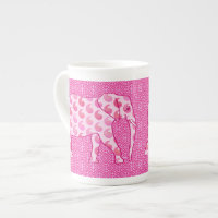 Paisley elephant - ice pink and fuchsia