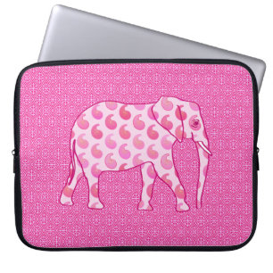 Paisley elephant - ice pink and fuchsia laptop sleeve