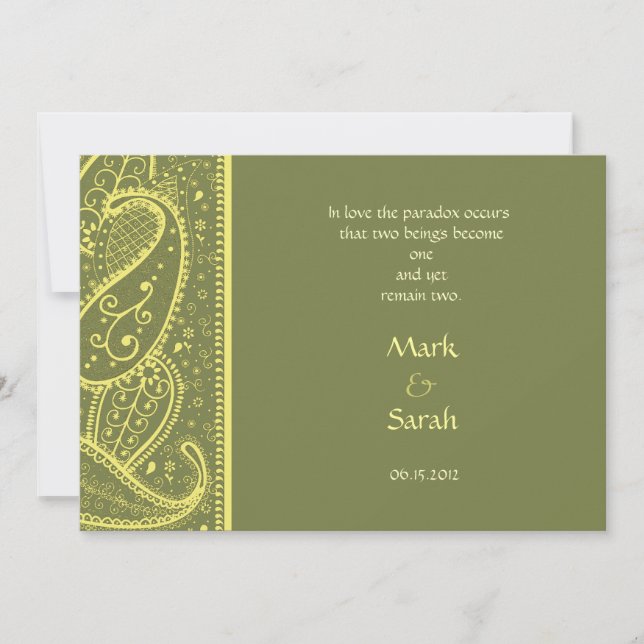 Paisley Eucalyptus Invitation (Front)