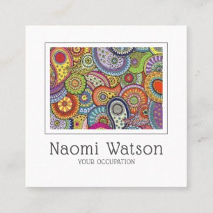Paisley Fabric Textile Pattern Crafts Sewing Square Business Card