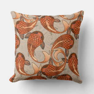 paisley fish bisque cushion