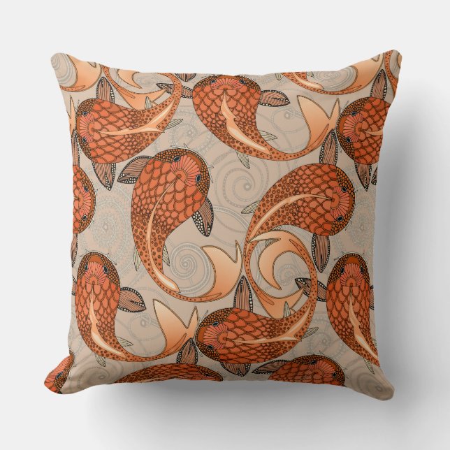 paisley fish bisque cushion (Front)