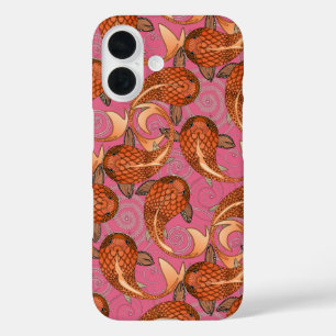 paisley fish pink iPhone 16 case