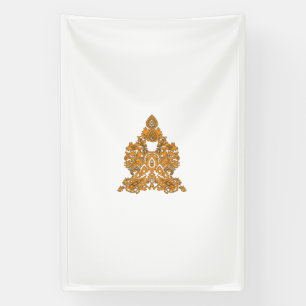 Paisley Floral Art • Orange Boho Decor Banner