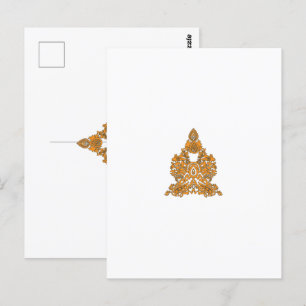 Paisley Floral Art • Orange Boho Decor Postcard