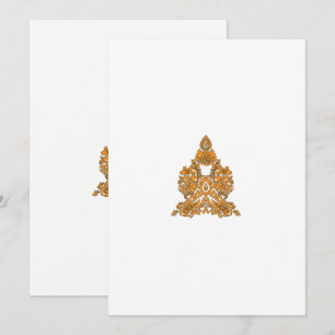 Paisley Floral Art • Orange Boho Decor Save The Date