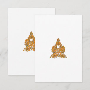 Paisley Floral Art • Orange Boho Decor Thank You Card