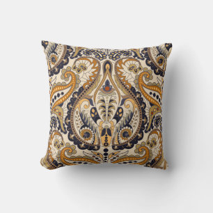 Paisley Floral: Colourful Seamless Design Cushion