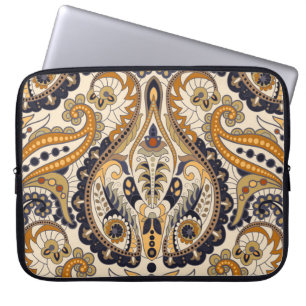 Paisley Floral: Colourful Seamless Design Laptop Sleeve