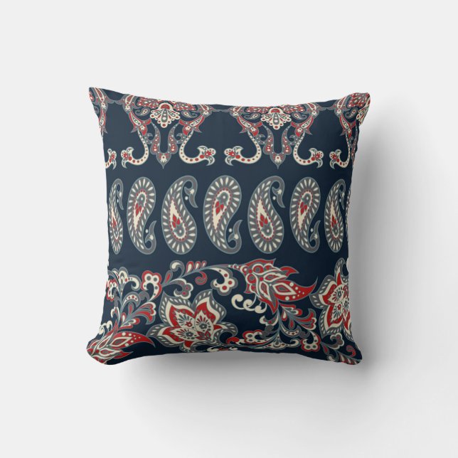 Paisley floral, damask vintage pattern. cushion (Front)