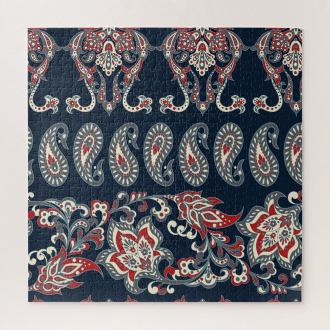Paisley floral, damask vintage pattern. jigsaw puzzle (Vertical)