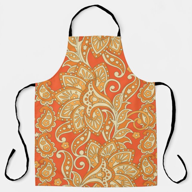 Paisley Floral ethnic seamless Pattern. Arabic Orn Apron (Front)